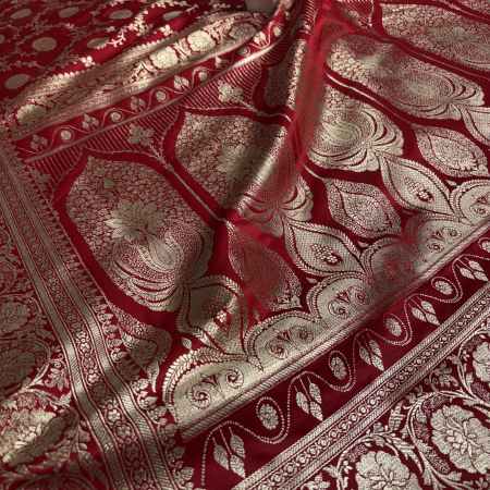 Semi Silk Saree - Rich Red Colour