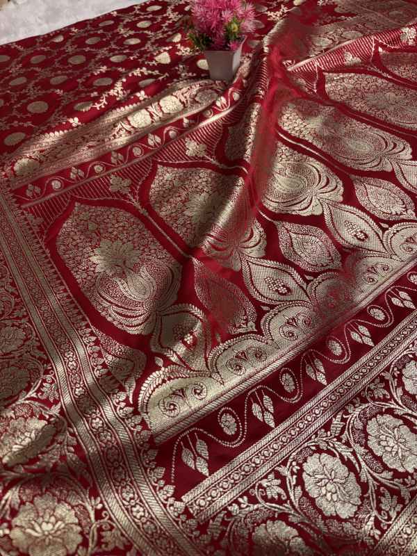 Semi Silk Saree - Rich Red Colour