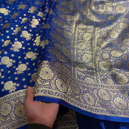 Semi Silk Saree - Royal Blue Colour