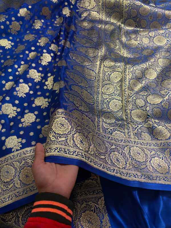 Semi Silk Saree - Royal Blue Colour