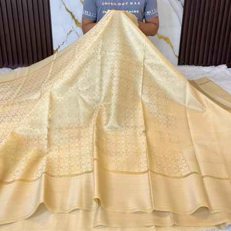Banarasi Tissue Tanchui Saree - Light Gold Colour