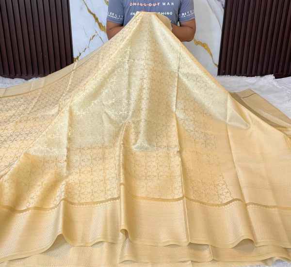 Banarasi Tissue Tanchui Saree - Light Gold Colour