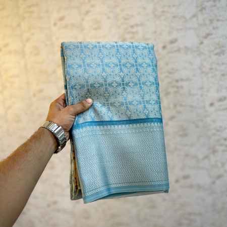 Banarasi Tissue Tanchui Saree - Light Sky Blue Colour